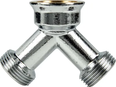 Produktbild von tecuro 2-Wege Verteiler - extra lang - allseitig G 3/4 Zoll - Messing glanzverchromt