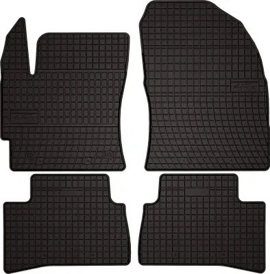 Produktbild von Gummifußmatten passend für Toyota Corolla Cross (SUV, FWD, Bj. 2022-) –  schwarz, passgenau, mit Befestigungen set 4 Stk. - Gummi-Automatten