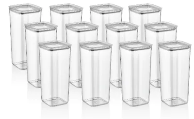 Produktbild von Vorratsdosen mit Deckel, BPA-frei Kunststoff, 12-tlg, 12x2L
