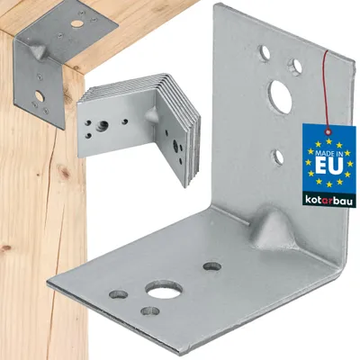 Image de KOTARBAU® Lot de 12 équerres de fixation pour étagères 50 x 50 x 40 mm Équerres pour charges lourdes Équerres de butée Équerres métalliques renforcées Équerres de construction Acier galvanisé