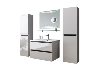 Produktbild von Badmöbel-Set Badmöbel-Set Dennizz badmöbel Set Weiß Kosmetik Spiegel 60 cm