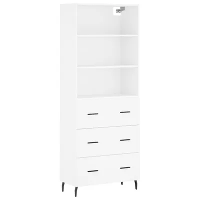 Obrázek produktu pro Skříň highboard bílá 69,5 x 34 x 180 cm kompozitní dřevo