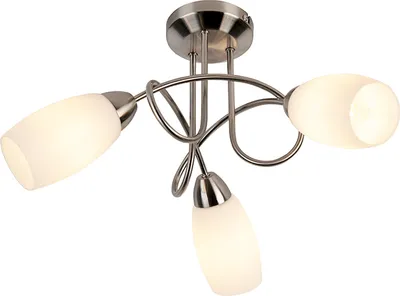 Produktbild von QAZQA - Klassisch I Antik Klassische Deckenlampe Stahl I Silber I nickel matt 3-flammig Lichter - Fortress I Wohnzimmer I Schlafzimmer - Stahl Rund - LED geeignet E14