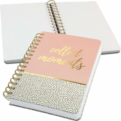 Produktbild von SIGEL JN601 Spiral-Notizbuch Jolie®, Hardcover, ca. A5, dotted, weiß/schwarz/rose, 240 S.