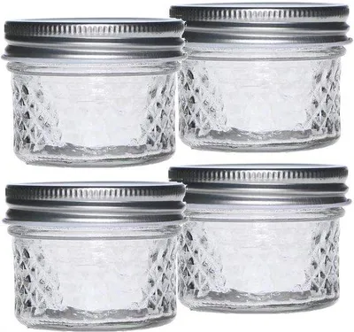 Produktbild von Famanu Glas Vorratsdose mit luftdichtem Schraubdeckel - 100 ml, 4 Stück