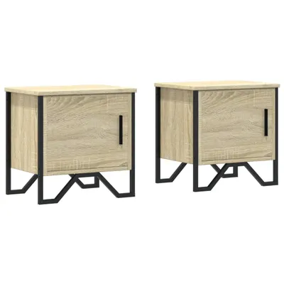 Produktbild von Nachttische 2 Stk. Sonoma-Eiche 40x30x40 cm Holzwerkstoff