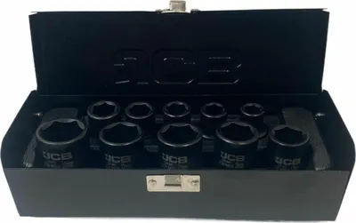 Produktbild von JCB | Schlagschrauber Nüsse, 1/2", 10TLG, Sechskant, 10-24mm, Steckschlüsselsatz, Schoneinsätze, Schlagschrauber, Schonnüsse, Radwechsel
