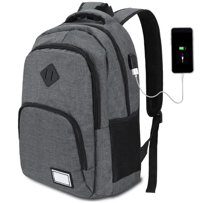 Produktbild von Rucksäcke,Laptoprucksack Businesstaschen Schulrucksack Wasserbeständig Laptoptasche,mit USB-Lade-Anschluss,Backpack mit Laptopfach,Reisetasche,grau
