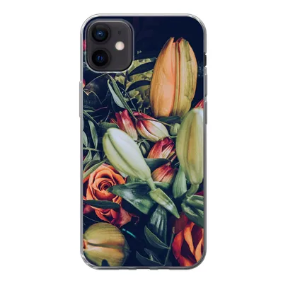 Produktbild von MuchoWow® Handyhülle Schutzhülle Hülle für iPhone 12 mini Blumenstrauß - Stilleben - Blumen - Pflanzen - Rot Silikon Softcase Handy Hülle - Bild