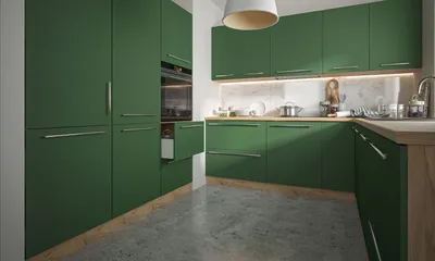 Immagine prodotto di Mobile cucina "Silver" Cucina componibile Blocco cucina rovere artigianale - verde pino Dotazione selezionabile