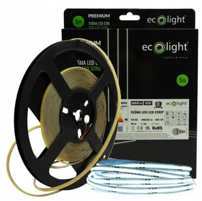 Immagine prodotto di Striscia LED COB 480 7 W/m 6000 K IP20 12 V 5 mm / 5 m P EC20695 Eco Light