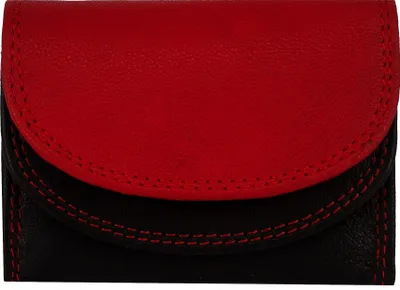 Produktbild von Hochwertiges Kleines Rindsleder Portemonnaie im Modernen Bicolor - Kompakt, elegant & funktional swrot
