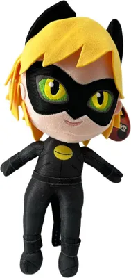 Produktbild von Miraculous Ladybug Cat Noir Plagg Tikki  Kwami Lifesize Plagg Kuscheltier Plüsch Plüschtier (Miraculous Cat Noir 35 cm)