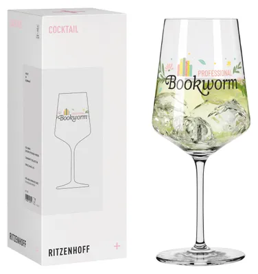 Immagine prodotto di Bicchiere da cocktail Ritzenhoff, modello "Bookworm" rosa, capacità 540 ml, confezione da 1