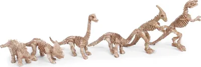 Produktbild von 6 Stück Dinosaurier-Fossil-Skelett-Modelle, pädagogische Figuren, Spielzeug für Kinder, Vintage-Farbe