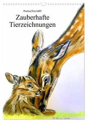 Produktbild von PortraiTierART Zauberhafte Tierzeichnungen (Wandkalender 2027 DIN A3 hoch), CALVENDO Monatskalender