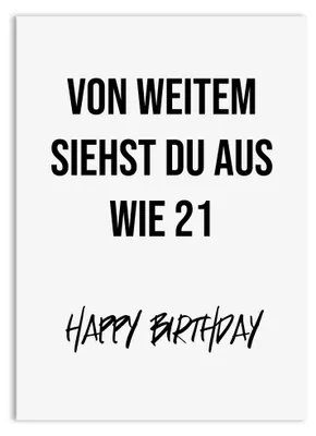 Produktbild von Geburtstagskarte Von Weitem 21 lustige Postkarte