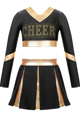 Produktbild von Funkelndes Cheerleader-Kostüm für Mädchen – Tanz & Party-Outfit Set (Gr. 140) für Karneval, Halloween & Fasching