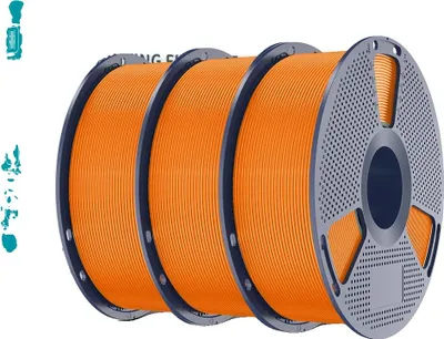 Immagine prodotto di filamento 3D, resistenza migliorata, prestazioni di stampa uniformi, arancione