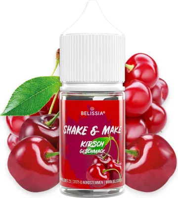 Produktbild von Belissia Shake and Make Kirsche Refill - 30 ml hochdosiertes Lebensmittelaroma - zum Nachfüllen - Für Backen, Speisen, Getränke, Shakes, DIY uvm