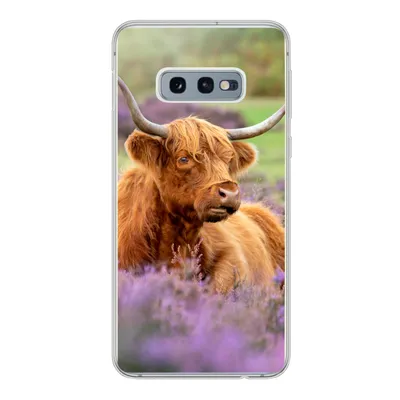 Produktbild von MuchoWow® Handyhülle Schutzhülle Hülle für Samsung Galaxy S10e Schottischer Highlander - Braun - Büsche Silikon Softcase Handy Hülle - Handy