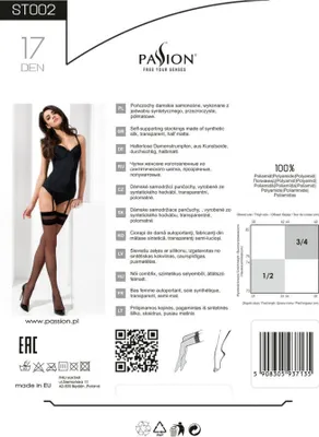 Produktbild von Passion-Exklusiv - PE ST002 Strapsstrümpfe schwarz 17 DEN 3/4