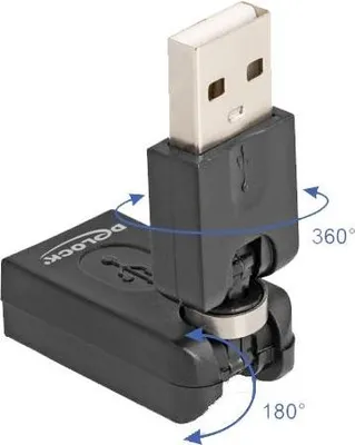 Produktbild von DeLOCK 65260, USB 2.0 A, USB 2.0 A, Schwarz
