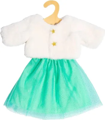 Image de Manteau de poupée en peluche avec jupe, 35-45 cm