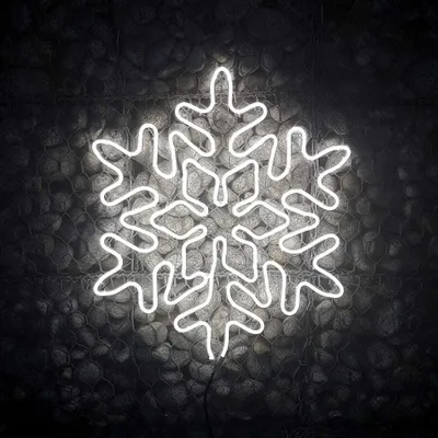 Zdjęcie produktu dla Dekoracja świąteczna Śnieżynka 2D NEON LED 68 cm średnicy