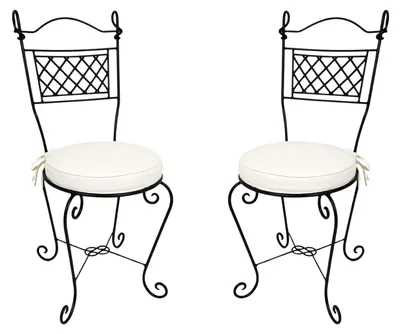 Immagine prodotto di Set di 2 sedie da giardino Rioja in stile bohémien, realizzate in ferro, colore nero, altezza 105 cm