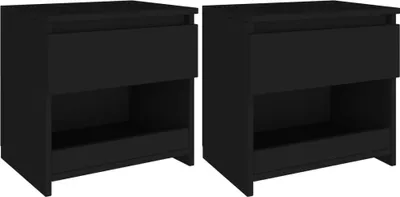 Obrázok produktu pre vidaXL Nočné stolíky 2 ks čierne 40x30x39 cm Drevo Materiál