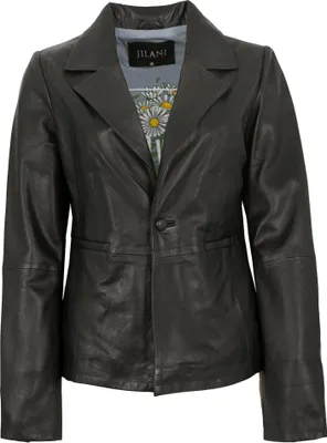 Produktbild von Jilani - Damen Lederjacke Blazer Lammnappa schwarz Größe 48