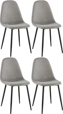 Produktbild von CLP 4er Set Esszimmerstühle Napier gepolstert bis 150 kg belastbar hellgrau Material Stoff