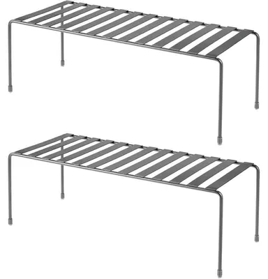 Produktbild von mDesign 2er Küchenregal Dunkelgrau Metall Aufbewahrung Ablage Organizer