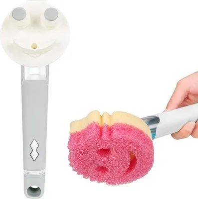 Produktbild von Famanu Spülbürste mit Seifenspender und Schwammhalter - Praktisch und effizient