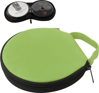 Produktbild von Tragbare CD/DVD-Tasche mit 20 CDs/DVDs, wasserdicht, kompakt und leicht zu verstauen für Auto, Zuhause und Reisen, Grün