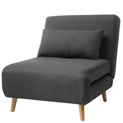Produktbild von Schlafsessel 3 in 1 mit Bettfunktion, verstellbare Rückenlehne, Klappsessel mit Kissen, Gästebett Liegesessel, Metallrahmen, platzsparend, Dunkelgrau