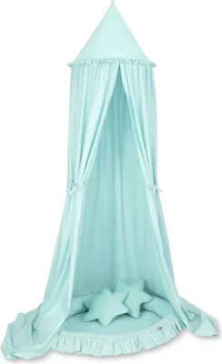 Immagine prodotto di set di 3: coperta da appendere, cuscino per bambini - Menta - 100% cotone, adatto agli allergici