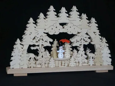 Obrázok produktu pre Sviečkový oblúk so snehuliakom a osvetlením ŠxVxH 50x32x7cm NOVINKA