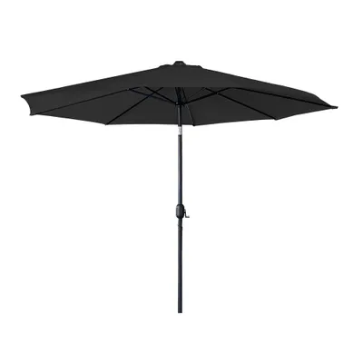 Produktbild von LZQ Sonnenschirm Ø300cm Marktschirm mit Kurbel Neigbar Gartenschirm Sonnenschutz Terrassenschirm ohne Ständer UV Schutz 40+, Dunkelgrau