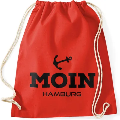 Produktbild von Turnbeutel Moin Hamburg Anker Moonworks® rot unisize