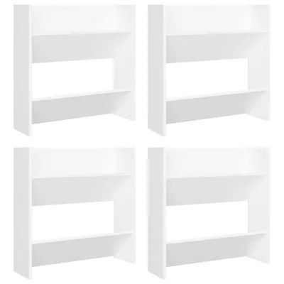 Image de vidaXL Armoires à chaussures murales 4 pcs. Blanc 60x18x60 cm Bois composite