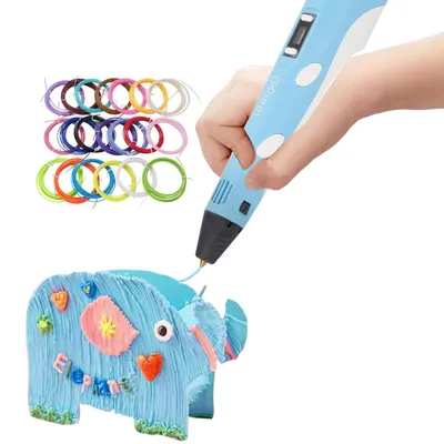 Produktbild von 3D-Drucker-Stift USB inkl. 20 bunte PLA-Filamente: Kreatives 3D-Zeichnen frei Hand, Perfekt für Kinder & Erwachsene - Starten Sie Ihre Kunstwerke