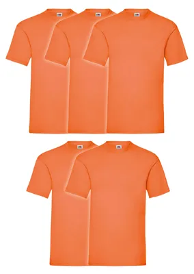 Produktbild von 5er Pack Fruit of the Loom Valueweight T-Shirt + GRATIS MyShirt Stoffbeutel Farbe: orange Größe: XL