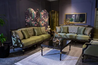 Produktbild von Luxus Dreisitzer Moderne Couch Polster Möbel  Couchen Sofas Stoff Textil Grün