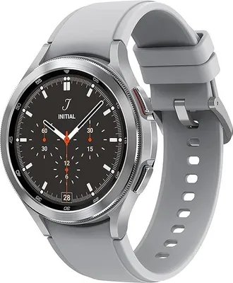 Produktbild von Samsung Galaxy Watch4 Classic, Runde Bluetooth Smartwatch, Wear OS, drehbare Lnette, Fitnessuhr, Fitness-Tracker, 46 mm, Silver inkl. bei Amazon]