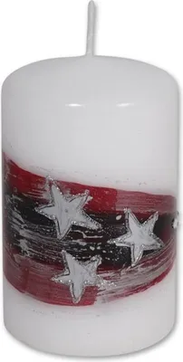 Produktbild von Kerzenzylinder Galaxie 2 rot – handgemachte Dekokerze 11x7cm