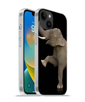 Produktbild von MuchoWow® Handyhülle Schutzhülle Hülle für Apple iPhone 14 Plus - Soft case Elefant - Tiere - Schwarz - Porträt Silikon Softcase Handy Hülle - Abbildung