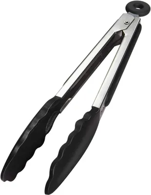 Zdjęcie produktu dla Szczypce do grilla 23 cm, stal nierdzewna i silikon, odporna na ciepło rączka, do grillowania