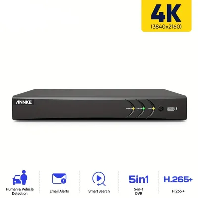 Imagen del producto de Sistema de seguridad de 8 canales - Grabador DVR - Sistema de cámaras híbrido - Monitoreo en Ultra HD 4K